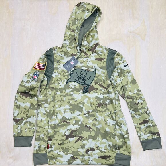 NEW LG Tampa Bay Buccaneers Nike 2021 Salute T Service Therma Performance Hoodie - Picture 1 of 12